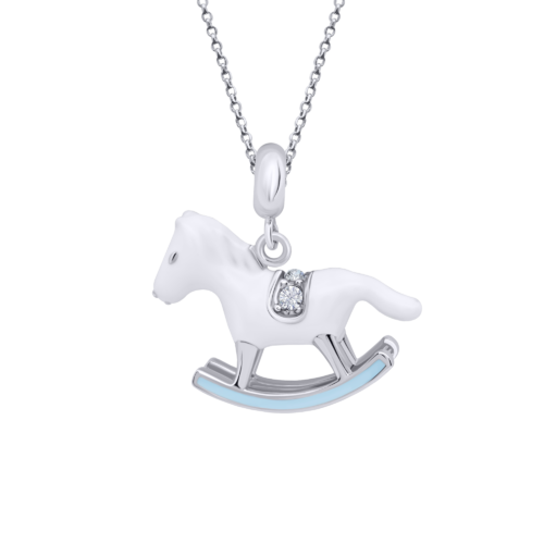 Кулон Конячка-гойдалка блакитна фото