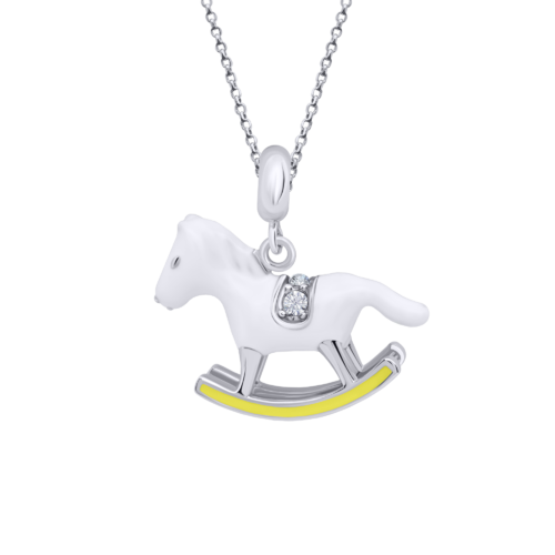 Кулон Конячка-гойдалка жовта фото