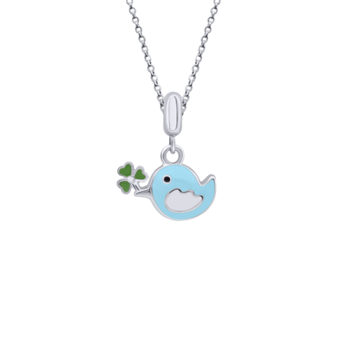 Кулон Птичка голубая фото