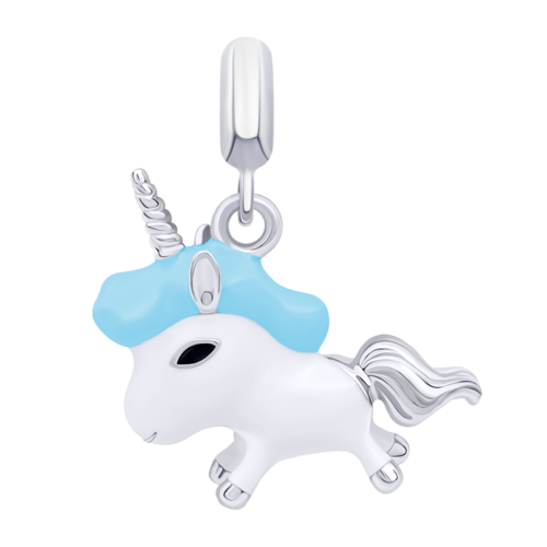 Кулон Единорог голубой фото