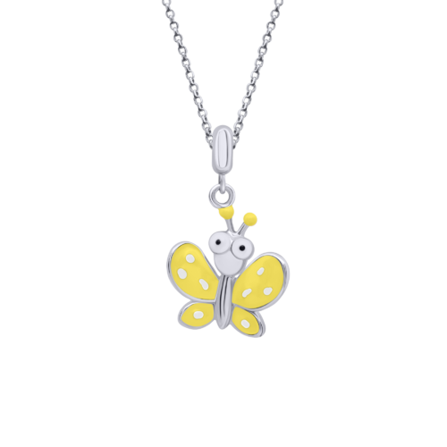 Кулон Бабочка с глазами желтая фото