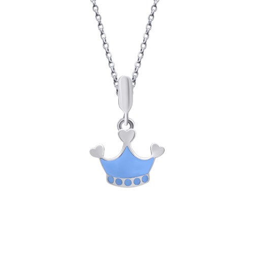 Кулон Корона голубая фото