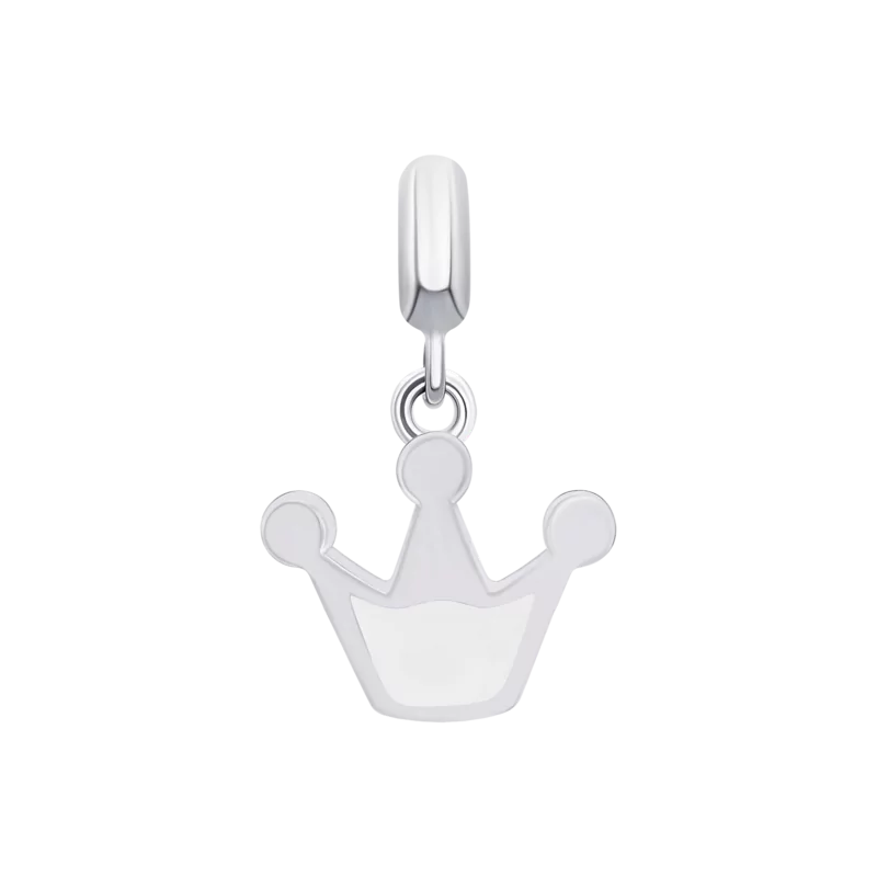 Кулон Корона з серцем з жовтою емаллю та фіанітами фото