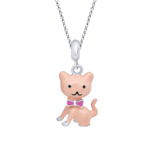 Кулон Котик коралловый фото