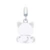 Кулон Котик з лапкою з білою та рожевою емаллю фото №5
