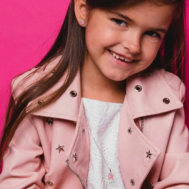 Кулон Лапка рожева фото