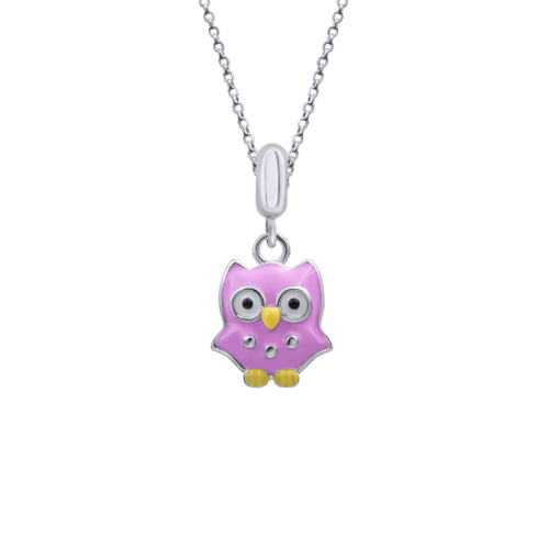 Кулон Сова розовая фото