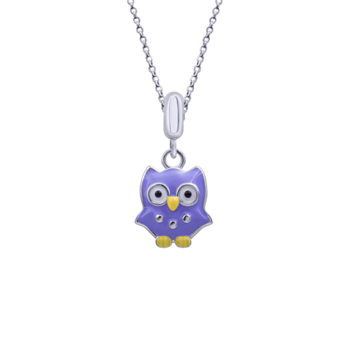 Кулон Сова фиолетовая фото
