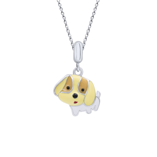 Кулон Щеночек желтый фото