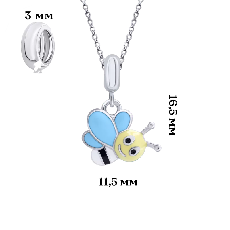 Кулон Весела бджілка блакитна фото