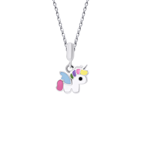 Кулон Єдиноріг кольоровий з різнобарвною емаллю фото