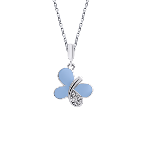 Кулон Бабочка блестящая голубая фото