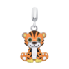 Кулон Тигренятко з лапкою із помаранчевою емаллю фото №1