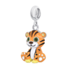 Кулон Тигренятко з лапкою із помаранчевою емаллю фото №4