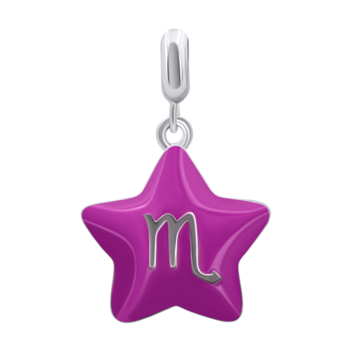 Кулон Скорпион со сливовой и розовой эмалью фото