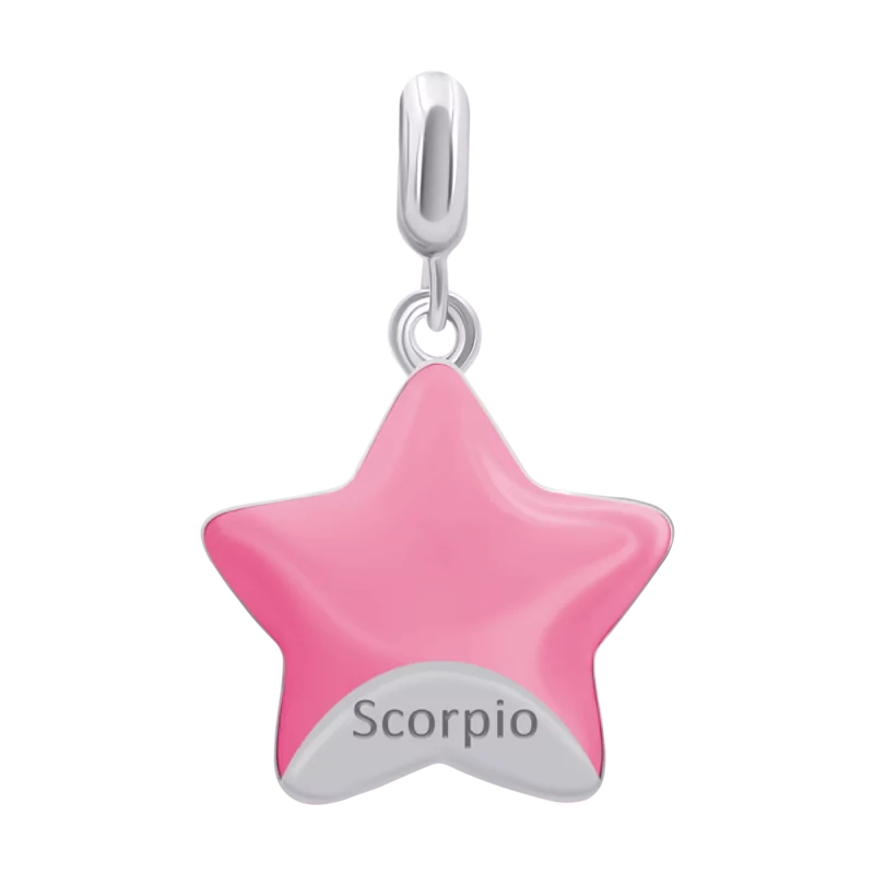 Кулон Скорпион со сливовой и розовой эмалью фото