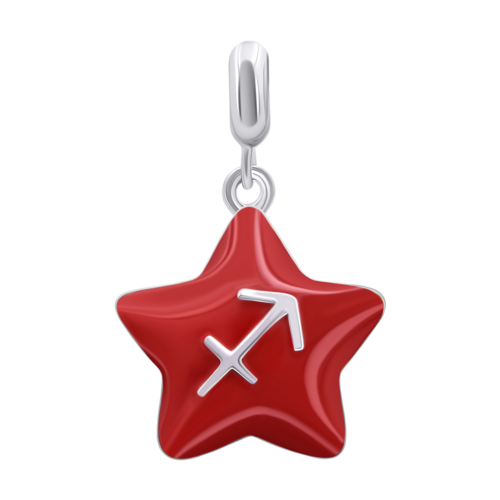 Кулон Стрелец с красной и желтой эмалью фото