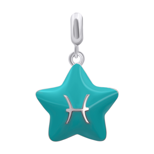 Кулон Рыбы с мятной и синей эмалью фото