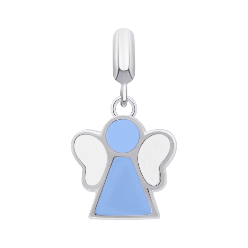 Pendant Angel with blue and white enamel photo