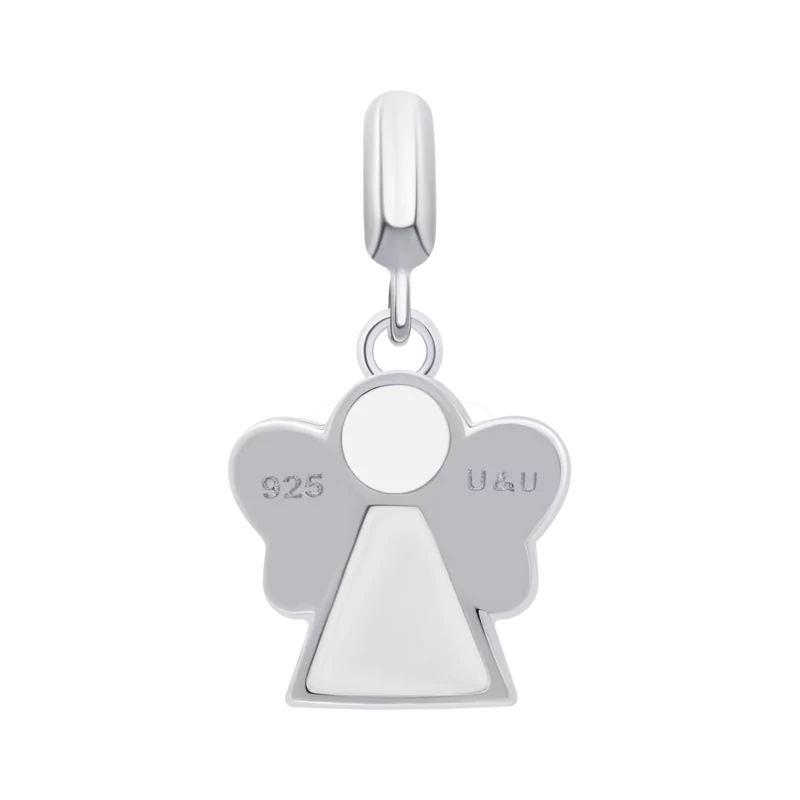 Кулон Янголятко з жовтою та білою емаллю фото