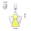 Кулон Янголятко з жовтою та білою емаллю фото №3