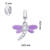 Кулон Бабка з фіолетовою емаллю та Swarovski Zirconia photo №4