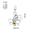 Кулон Бджілка з квіточкою з біло-жовтою емаллю та Swarovski Zirconia photo №4