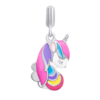 Кулон Кольоровий єдиноріг двосторонній із різнобарвною емаллю та фіанітами фото №4