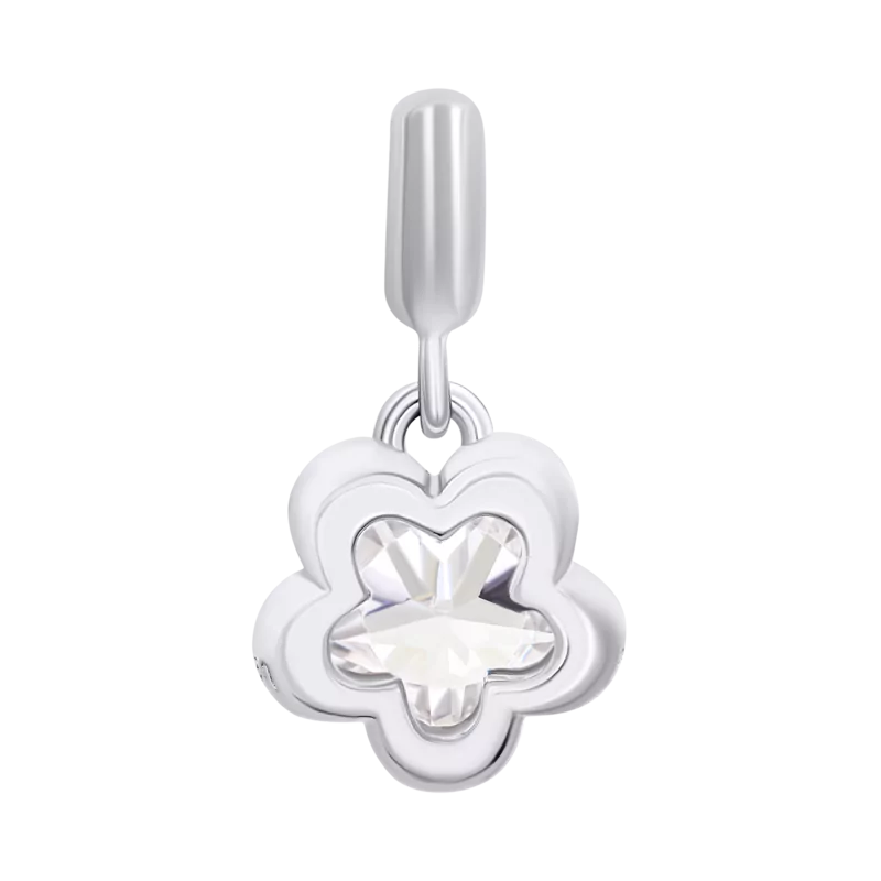 Кулон Квітка сяюча з прозорим фіанітом фото