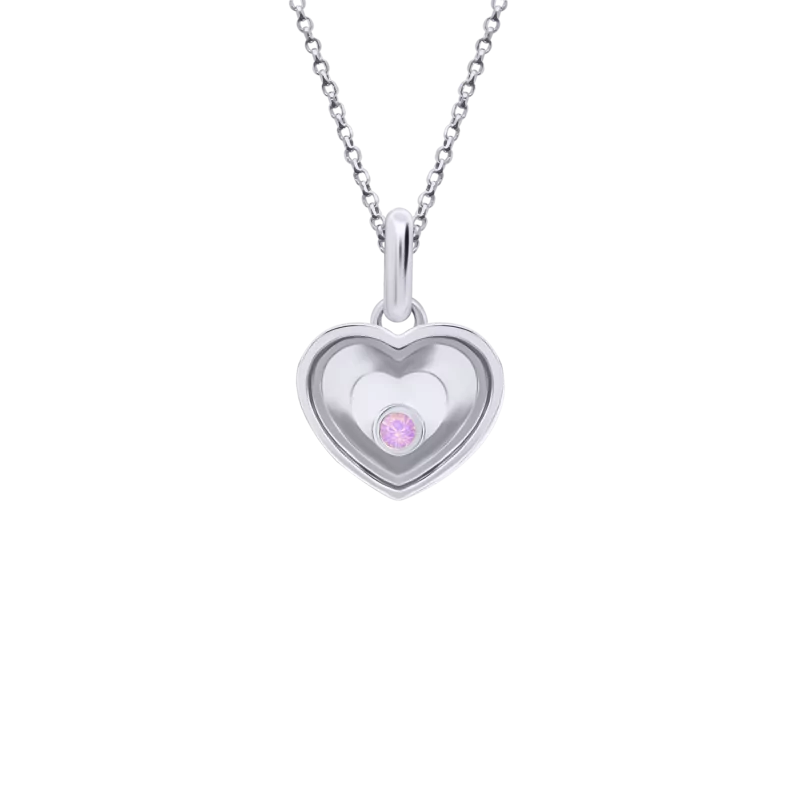 Кулон Сердце малое с розовым опалом фото