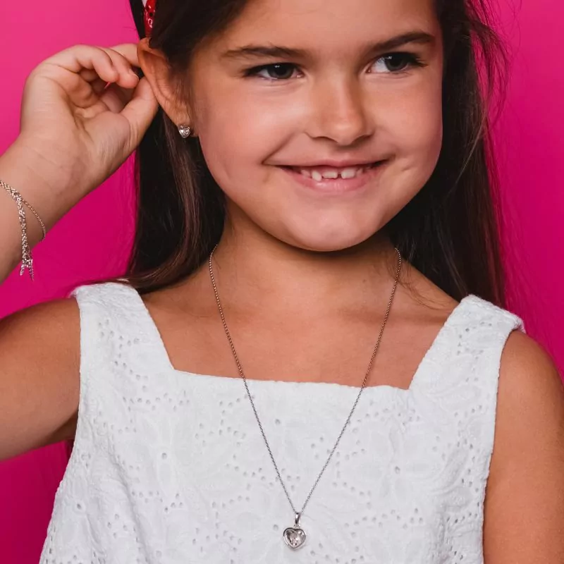 Кулон Сердце малое с розовым опалом фото