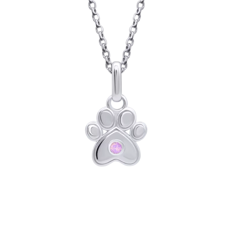 Pendant Paw with pink opal photo