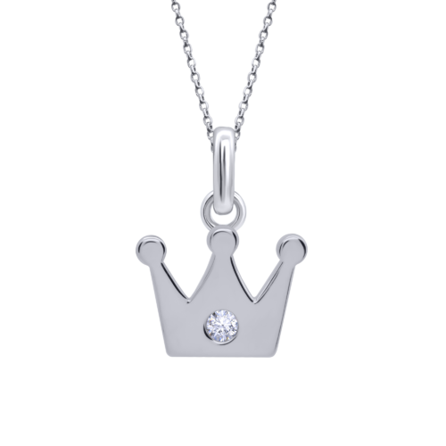 Кулон Корона большая с фианитом фото