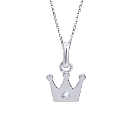 Кулон Корона малая с фианитом фото