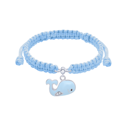 Браслет плетеный Кит голубой фото