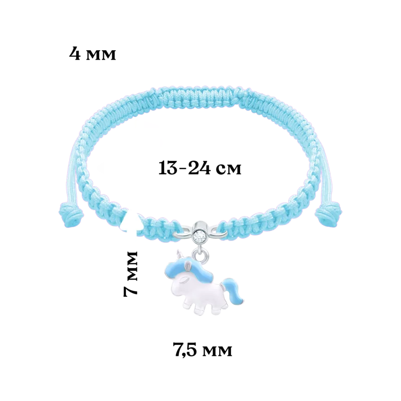 Braided bracelet Blue Unicorn photo