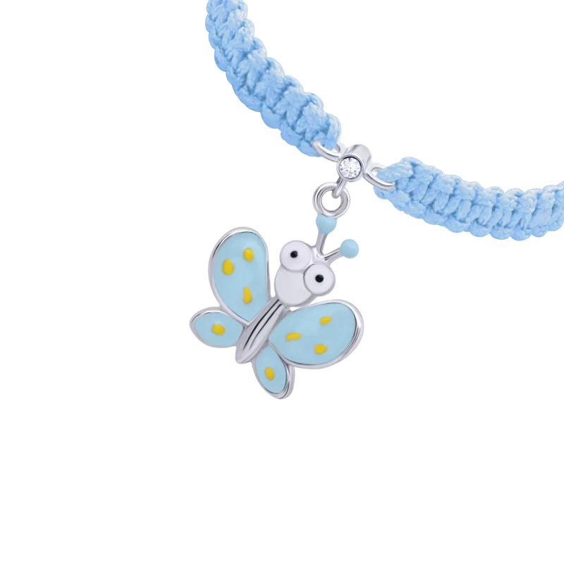 Braided bracelet Blue Butterfly with Eyes photo