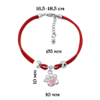 Браслет на шнурку Лапка з серцем з рожевою емаллю фото №2