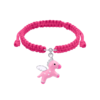 Браслет плетений Пегас рожевий на малиновому ремінці фото №1