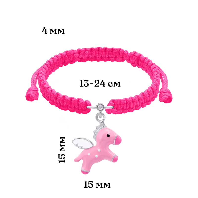 Braided bracelet Pink Pegasus photo