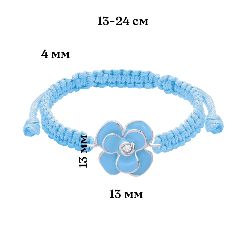 Браслет плетений Піон блакитний фото