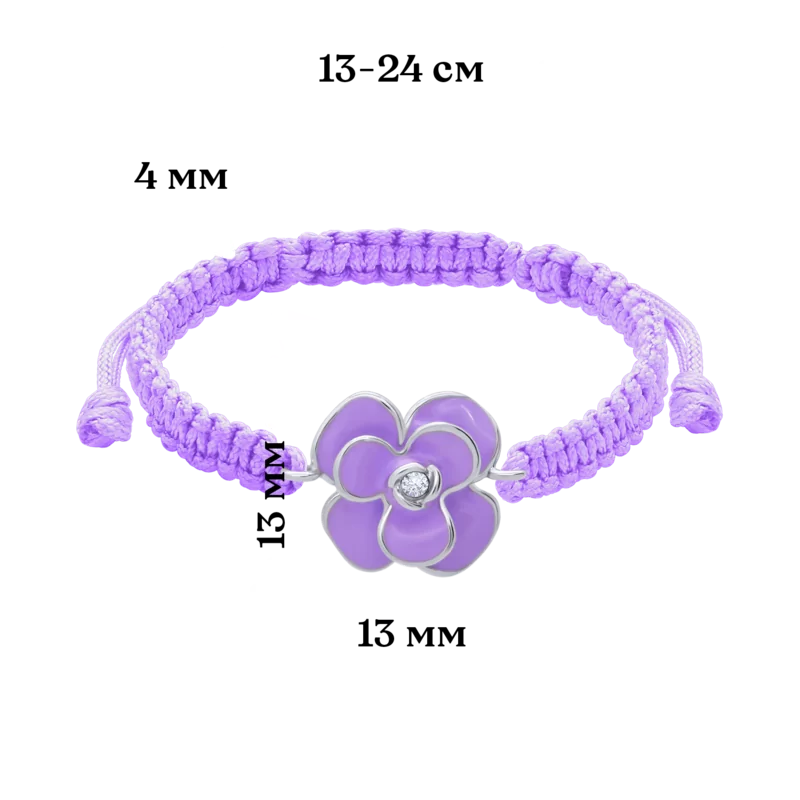 Браслет плетений Піон фіолетовий фото