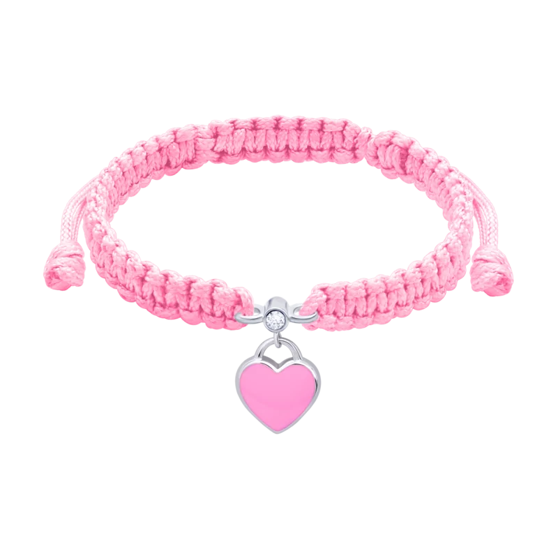 Braided bracelet Pink Heart photo