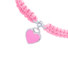 Браслет плетений Серце з рожевою емаллю та фіанітом фото №5