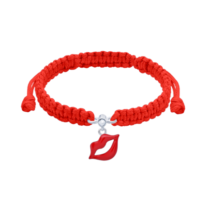 Браслет плетеный Губки красные фото