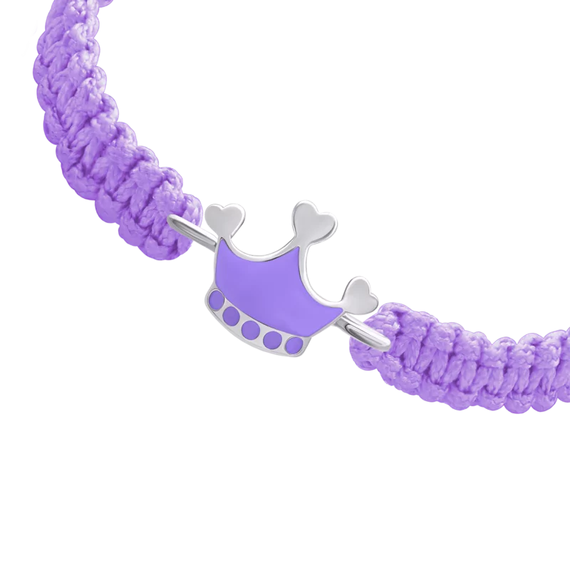 Браслет плетений Корона фіолетова фото