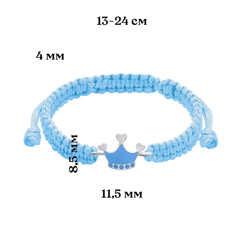 Браслет плетений Корона блакитна фото