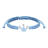 Браслет плетений Корона з серцем з блакитною емаллю та фіанітами фото №1