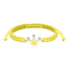 Браслет плетений Корона з серцем з жовтою емаллю та фіанітами фото №1