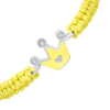 Браслет плетений Корона з серцем з жовтою емаллю та фіанітами фото №3
